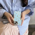 Blue Rose Holographic Case With Shimmer Camera Lens