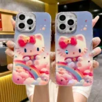 iPhone Whimsical Rainbow Kitty With Shimmer Camera Case