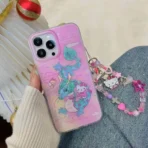 Pink Kitty Dragon Case With Cute Pendant Charm