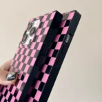 Rectangular 3D Pink And Black Square Shape Case