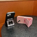 iPhone Fold Stand Case Heart and Ribbon