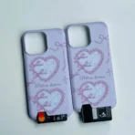 Purple Pillow Kitten Phone Case with Card Wallet