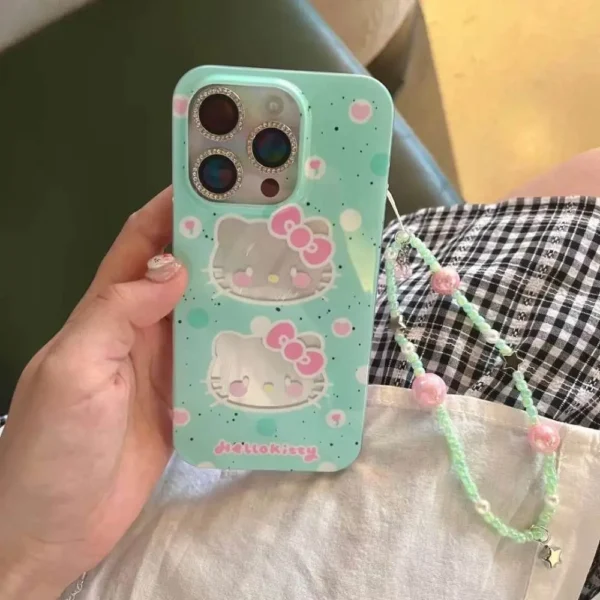 Hello Kitty Pastel Green 3D Case With Beaded Strap