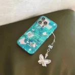 Butterfly Dreams Teal Phone Case with Charm