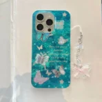 Butterfly Dreams Teal Phone Case with Charm