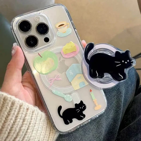 Cat MagSafe Case with Magnetic Pop Socket