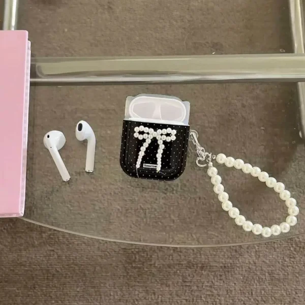 Pearl Bow AirPods Case with Keychain