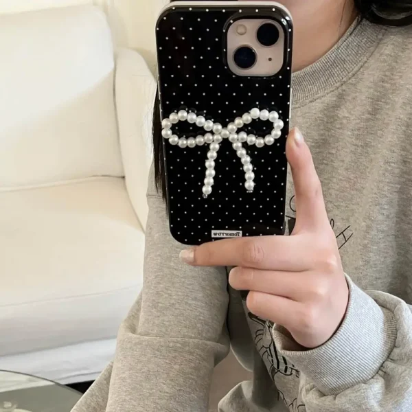 Pearl Bow Polka Dot Phone Case