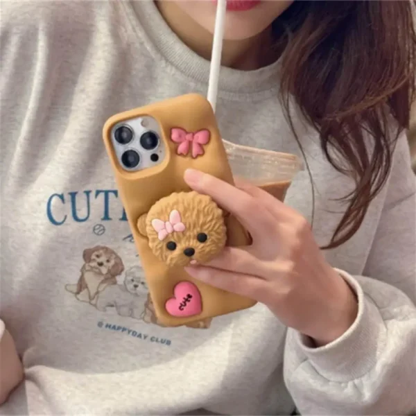 Adorable Puppy 3D Pop Holder Case