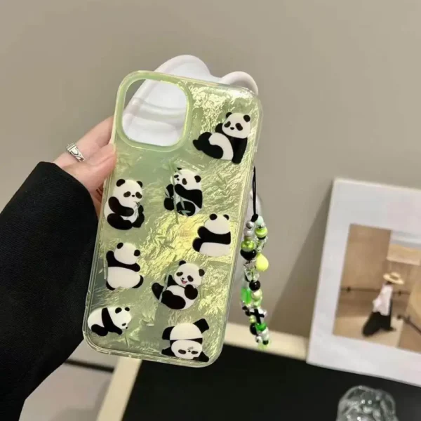 Panda Parade Phone Case With Cute Pendant Charm