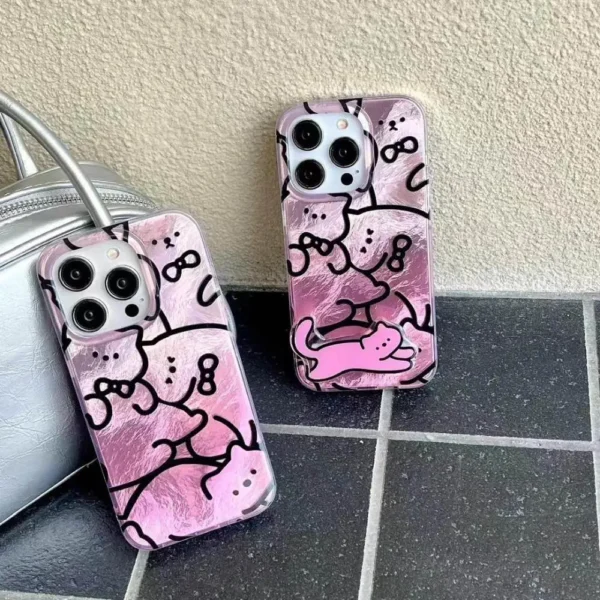 Pink Graffiti Cats Stand Case