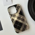 Elegant Plaid Luxe Case with Transparent Gloss Finish