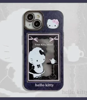 Gothic Kitty Maid Case with Ribbon Charm