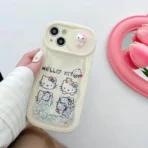 Hello Cream Kitty Glitter Falling Slider Case