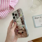 Baby Cute Kitten Mirror Case with Stickers