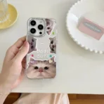 Baby Cute Kitten Mirror Case with Stickers