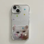 Blah Blah Cat Mirror Case with Sticker