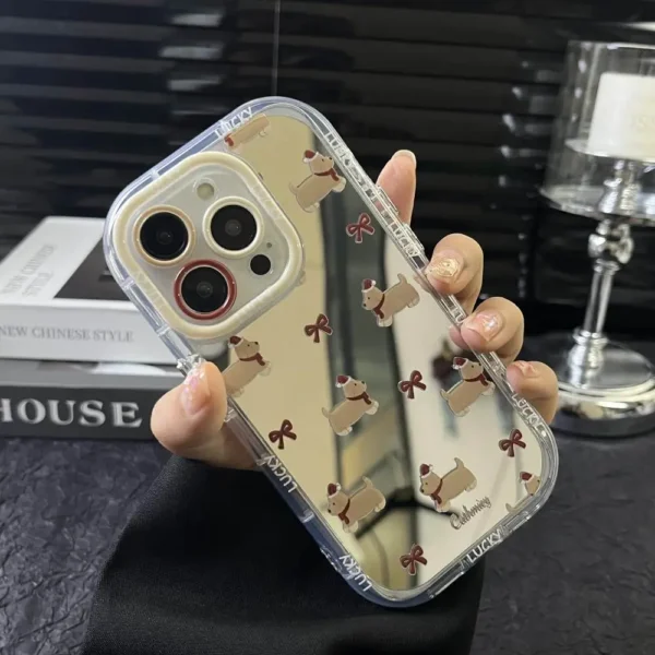 Christmas Dog Mirror Case