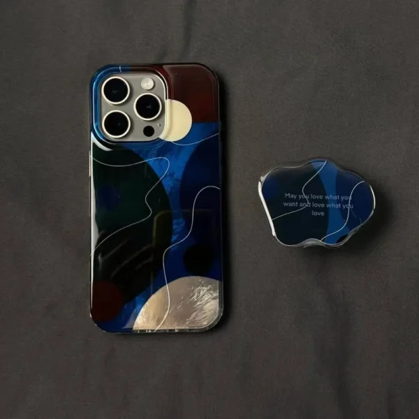 Celestial Harmony Grip Case with Unique Pop Socket