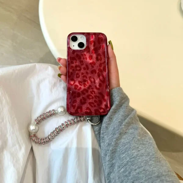 Ruby Luxe Leopard Case with Pendant Charm