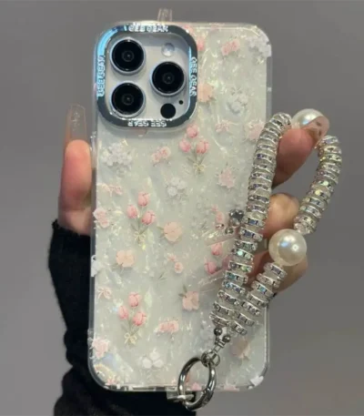 Floral Elegance Case with Pendant Charm