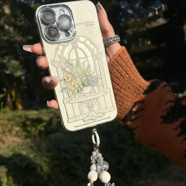 3D Princess Window Case with Pendant Charm