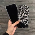 Luxe Leopard Glow Case with Charm and Phone Stand