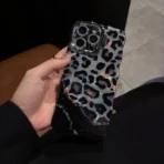 Luxe Leopard Glow Case with Charm and Phone Stand