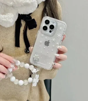 Winter Snowflake Sparkle Case with Pendant Charm