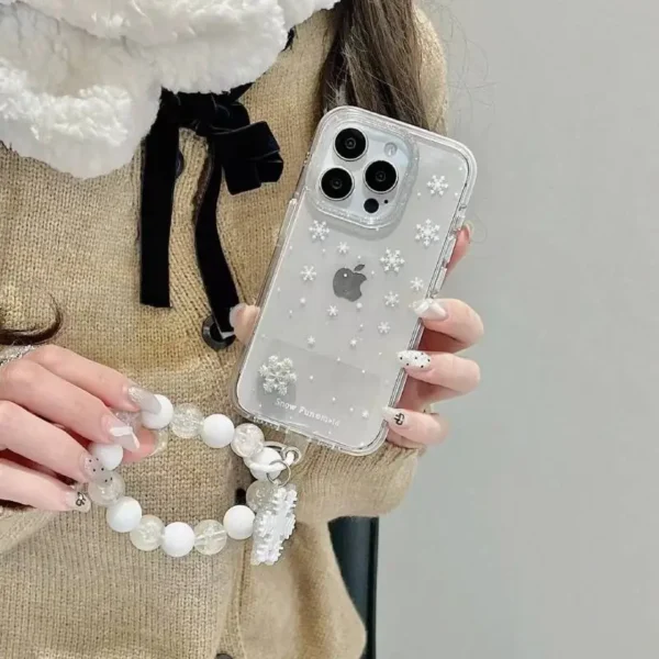 Winter Snowflake Sparkle Case with Pendant Charm