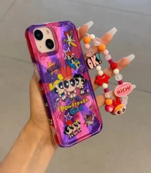 Powerpuff girls 3d wave case with unique charm