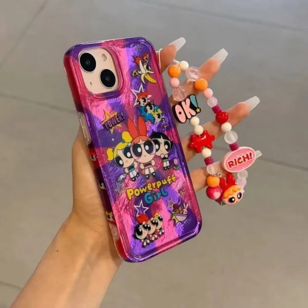 Powerpuff girls 3d wave case with unique charm