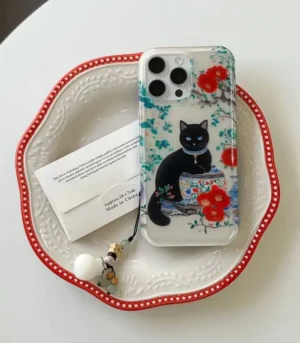 Japanese Cat Sakura Dream Phone Case with Unique Charm