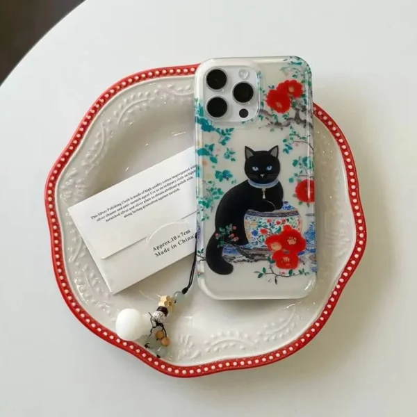 Japanese Cat Sakura Dream Phone Case with Unique Charm