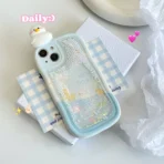 Cute Duck Liquid Glitter Phone Case