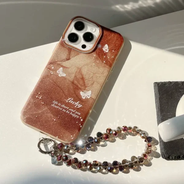 Ethereal Glow Butterfly Case with Unique Charm