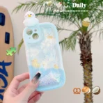 Cute Duck Liquid Glitter Phone Case