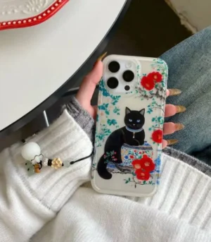 Japanese Cat Sakura Dream Phone Case with Unique Charm