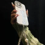 Timeless Lace Design Phone Cover with Charm