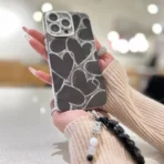 Midnight Hearts Phone Case with Unique Charm