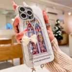 Cathedral Window Elegance Phone Case with Charm