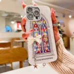 Cathedral Window Elegance Phone Case with Charm