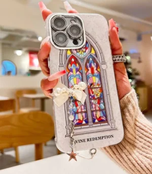 Cathedral Window Elegance Phone Case with Charm