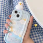 Cute Duck Liquid Glitter Phone Case