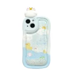 Cute Duck Liquid Glitter Phone Case