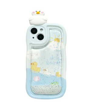 Cute Duck Liquid Glitter Phone Case