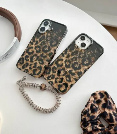 Midnight Gold Leopard Sparkle Case